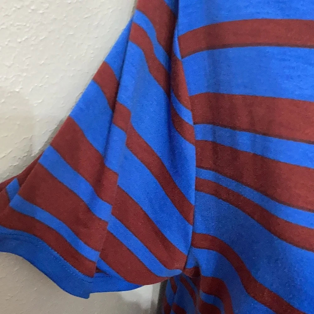 EC LulaRoe Blue & Maroon Striped Dress Size XL - Picture 8 of 12